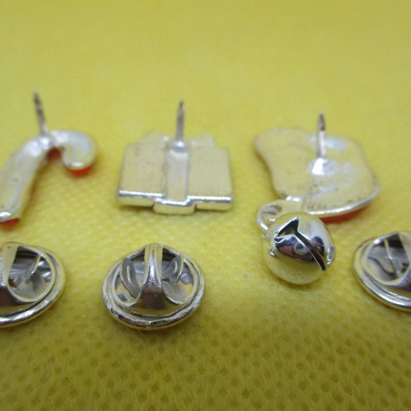 3 Piece Enamel Christmas Brooch Set Enamel Candycane Brooch Enamel Santa Clause - Picture 9 of 9